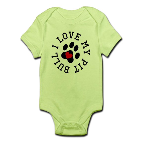 CafePress - I Love My Pit Bull Body Suit - Baby Light Bodysuit