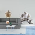 thumbnail image 2 of Escultura de búho de hoja, estatua de metal en miniatura, elaborada en resina y hierro con un diseño artístico único, ideal para dormitorio, sala de e, 2 of 8