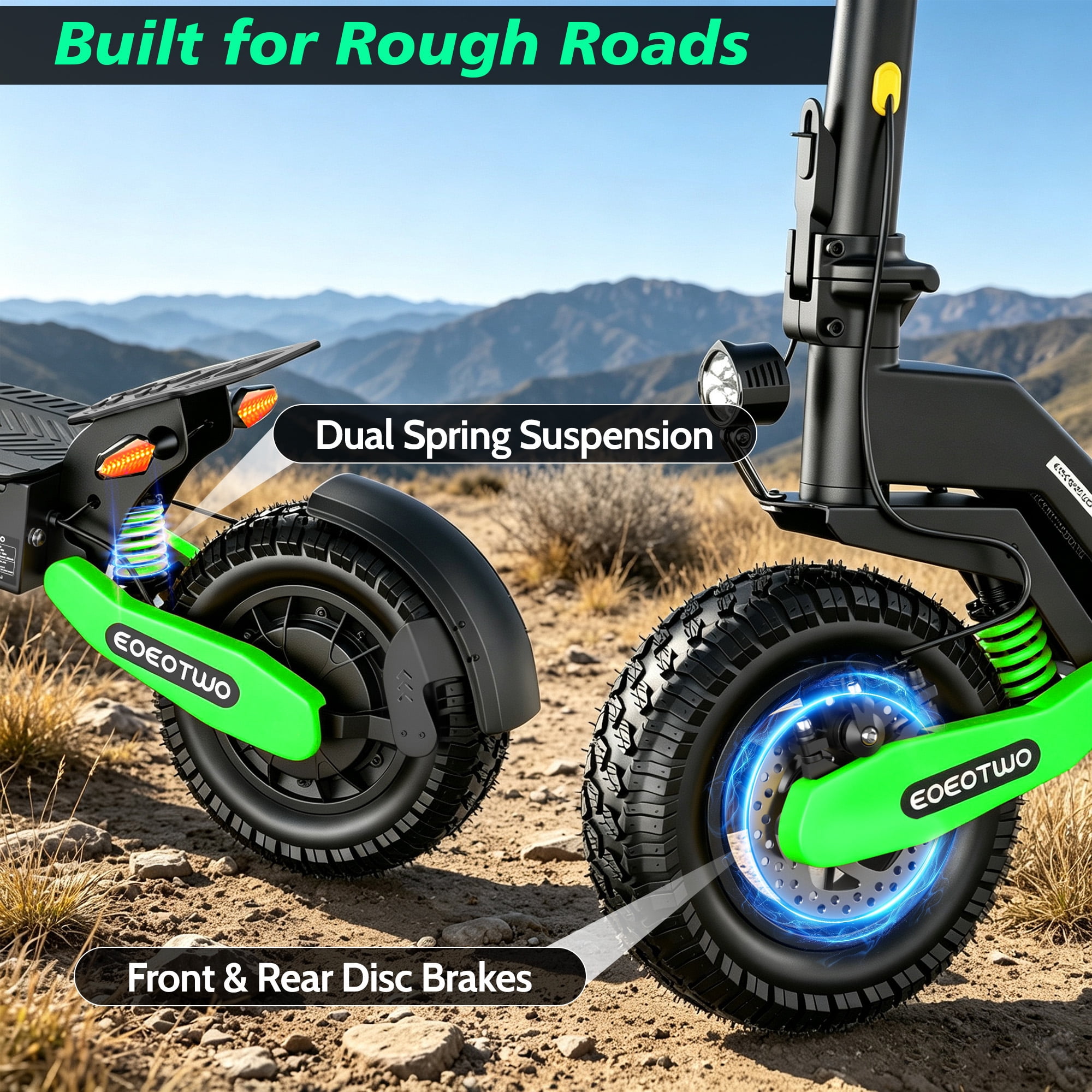 EOEOTWO 1200W Electric Scooter for Adults, 30MPH Fast Off Road E-Scooter, 25 Miles Long Range, 11" All-Terrain Tires, UL 2272 Certified, 330lbs Heavy Duty Load, Foldable Commuter Scooter
