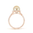 thumbnail image 2 of ANGARA Golden South Sea Cultured Pearl and Diamond Halo Ring in 14K Rose Gold for Women | June Birthstone, Birthday, Anniversary, Jewelry Gift for Women | Pearl Ring, 2 of 8