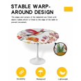 thumbnail image 2 of nqOlkjepod Spring Floral Round Tablecloth, Fitted Table Cover with Elastic for 36"-44" Round Tables, Summer Botanical Birds Colorful Flowers Table Cloth Outdoor Dinning Party Waterproof Tablecloths, 2 of 6