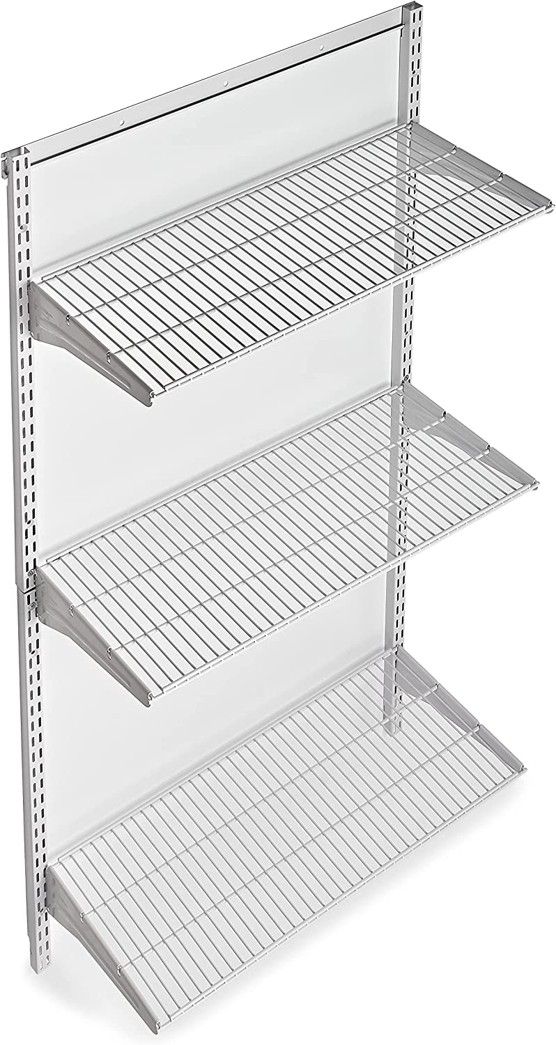 BBNBDMZ 33 In. L x 31.5 In. H Wall Mount Shelving Unit with 3 Steel Wire Shelves & Mounting