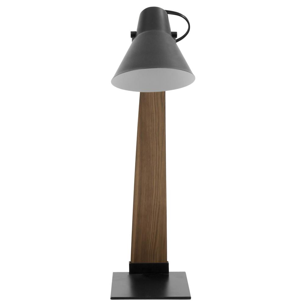 Noah Mid-Century Modern Table Lamp in Walnut and Black by LumiSource