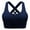 Navy Blue, variant on Pretty Comy Zipper in Front Sports Bra High Impact Strappy Back Support Workout Top
