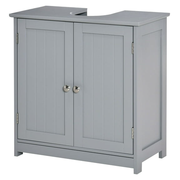 Gray Bathroom Vanities - Under Sink Cabinet with Adjustable Shelf, U-Cut Design, 23.5"W x 11.75"D x 23.5"H, MDF Bathroom Storage