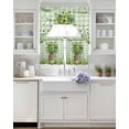 thumbnail image 3 of St. Patrick's Day Swag Kitchen Curtains Sets for Windows 24 Inch Length, Spring Botanical Clovers Coin Green Check Short Window Curtain Swags Valances and Tiers 3 Piece Set for Cafe/Dining Room, 3 of 5