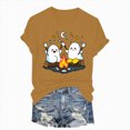 thumbnail image 6 of Towmus Women Halloween T-Shirt Cute Ghost Graphic Fall Shirt Pumpkin Tees Short Sleeve Tops, 6 of 7
