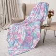 thumbnail image 3 of Rateoe Tie Dye Pattern Flannel Throw Blanket, Ultra-soft Blanket for Bed, Couch, Car, Hypoallergenic Anti-pilling blanket-60"x50"(Vertical), 3 of 6