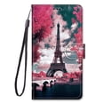 thumbnail image 2 of SaniMore for Samsung Galaxy A54 5G 6.6" 2023 PU Leather Case with Card Slots Detchable Lanyard Color Painting Luxury Pattern Flip Kickstand Shockproof Wallet Case For Galaxy A54 5G, Flower Tower, 2 of 8