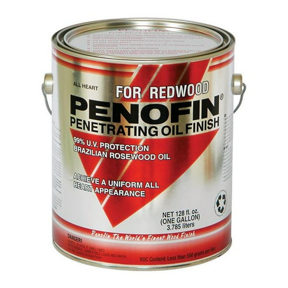 Penofin 1738186 All Heart Transparent Redwood Oil-Based Wood Stain, 1 gal - Case of 4