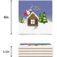 thumbnail image 3 of FMSHPON Merry Christmas Santa Claus Set of 6 Coaster for Drinks, Absorbent Ceramic Stone Coasters Cup Mat with Cork Base for Home Kitchen Room Coffee Table Bar Decor, 3 of 4