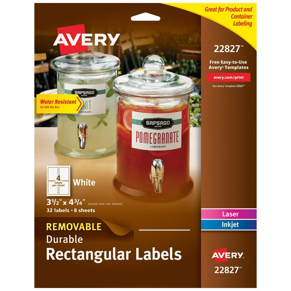 Removable Labels for Laser & Inkjet Printers, 3.5