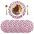 thumbnail image 5 of Ryvnso Pink Leopard Print Round Plate Mats Dining Table Placemat Set of 4 for Holiday Decoration, 5 of 7