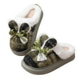 thumbnail image 7 of Fengactive Womens Plaid Bunny Ear Slippers Bow Lace Decor Warm Winter Indoor House Slippers, 7 of 7