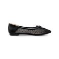 thumbnail image 3 of BLISSFUL STEP Women's Pointed Toe Rhinestone Mesh Bow Ballerina Flats Black 6, 3 of 7
