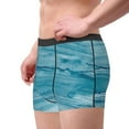thumbnail image 4 of Balery Teal Turquoise Fluid Stripes Men's Boxer Briefs, Soft and Breathable Cotton Underwear with nylon Waistband-Large, 4 of 9