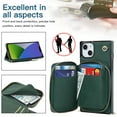 thumbnail image 3 of Mantto Crossbody Case for iPhone 14 Plus, Wallet Credit Card Kickstand Holder Shoulder Strap Zipper Pocket Premium PU Leather Case for Apple iPhone 14 Plus 2022, Deep Green, 3 of 9