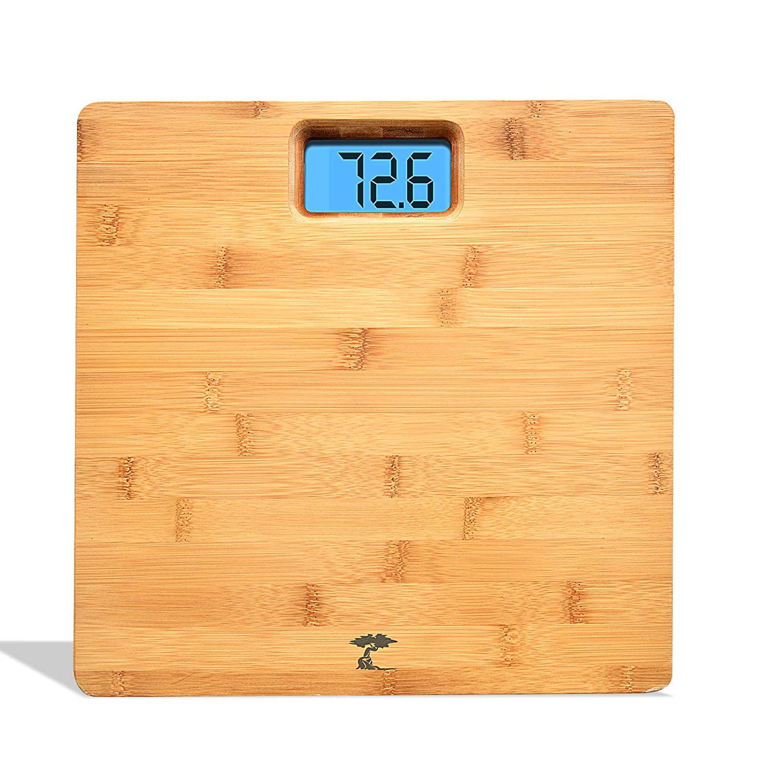 Deluxe Bamboo Bathroom Scale with Backlit Large Display - 400lb ...