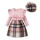 thumbnail image 1 of Gibobby Conjunto de leggings para bebés y Niñass Conjunto de ropa de 3 piezas para Niñass pequeñas, otoño e invierno, con volantes, acanalados, falda a cuadros(Rosa, 6-12 Meses), 1 of 5