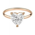 thumbnail image 3 of Cora Jewellery 2CT Heart Moissanite Solitaire Engagement Ring For Women, 14K Rose Gold, 3 of 5