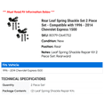 thumbnail image 2 of Rear Leaf Spring Shackle Set 2 Piece Set - Compatible with 1996 - 2014 Chevy Express 1500 1997 1998 1999 2000 2001 2002 2003 2004 2005 2006 2007 2008 2009 2010 2011 2012 2013, 2 of 2