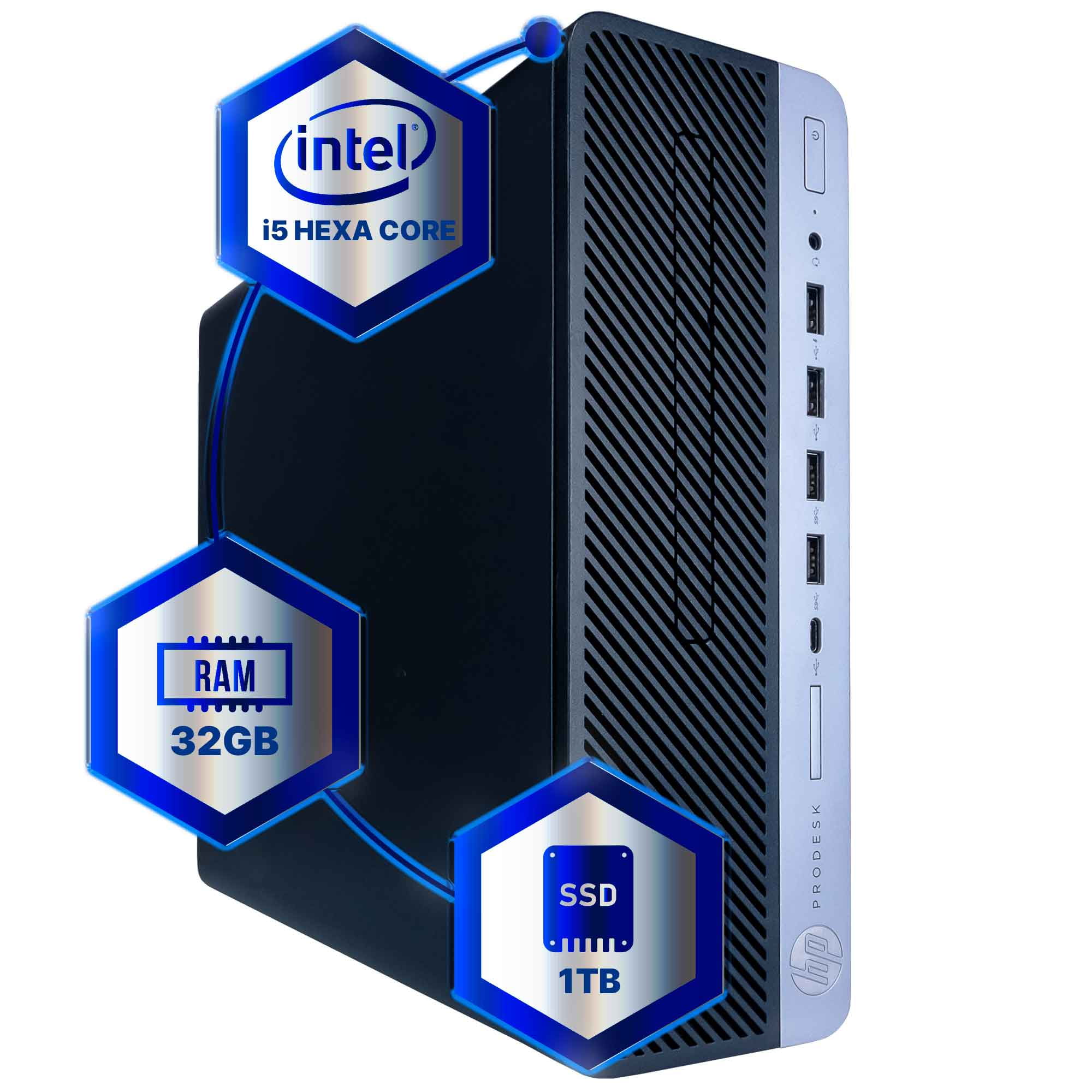 New HP Slim Desktop PC, Intel J4025 Processor, 8GB RAM, 256GB SSD