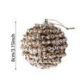 thumbnail image 3 of 3PC Christmas Hanging Ornaments Christmas Ball Ornaments Decorative Hanging Pendants, Champagne Glitter Shatterproof Baubles with Pearl Sequin Finishes for Xmas Tree 3.15Inch, 3 of 5