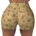 thumbnail image 2 of Lsque Brown Flowers Pattern High Waisted Biker Shorts for Women-Tummy Control Fitness Athletic Workout Running Yoga Gym Shorts,Moisture-Wicking-XX-Large, 2 of 9