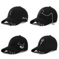 thumbnail image 2 of Unisex Ring Chain Baseball Caps Summer Metallic K-Pop Hip Hop Hat Trucker Cap, 2 of 7