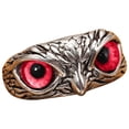 thumbnail image 1 of Creative Multicolour Cats Eye Owl Ring Foreign Trade Unique Cute Animal Ring, 1 of 9