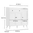 thumbnail image 7 of DIYART White Large Shoe Cabinet fit up to Shoe Size 16, Shoe Storage Cabinet with 3 Doors and 1 Drawer, Wooden Shoe Organizer for entryway, 7 of 7