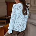 thumbnail image 4 of Pxiakgy Women's Dressy Casual Lace Blouse Long Sleeve Button Up Shirts Tops Spring Fall Fashion Clothes Hollow Out Dressy Eyelet Tops for Women Casual Lace Blouse Long Sleeve Up Shirts Tops Blue Xl, 4 of 9
