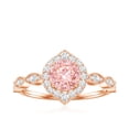 thumbnail image 3 of Rosec Jewels Lab Grown Pink Diamond Engagement Ring - 1 Carat - Fancy Pink Color VVS Clarity - Vintage Pink Diamond Ring, 18K Rose Gold, US 10.50, 3 of 7