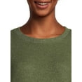 thumbnail image 2 of Time and Tru Women's Hacci Knit Pullover with Long-Sleeves, Single and 2-Pack, Sizes XS - XXL, 2 of 6