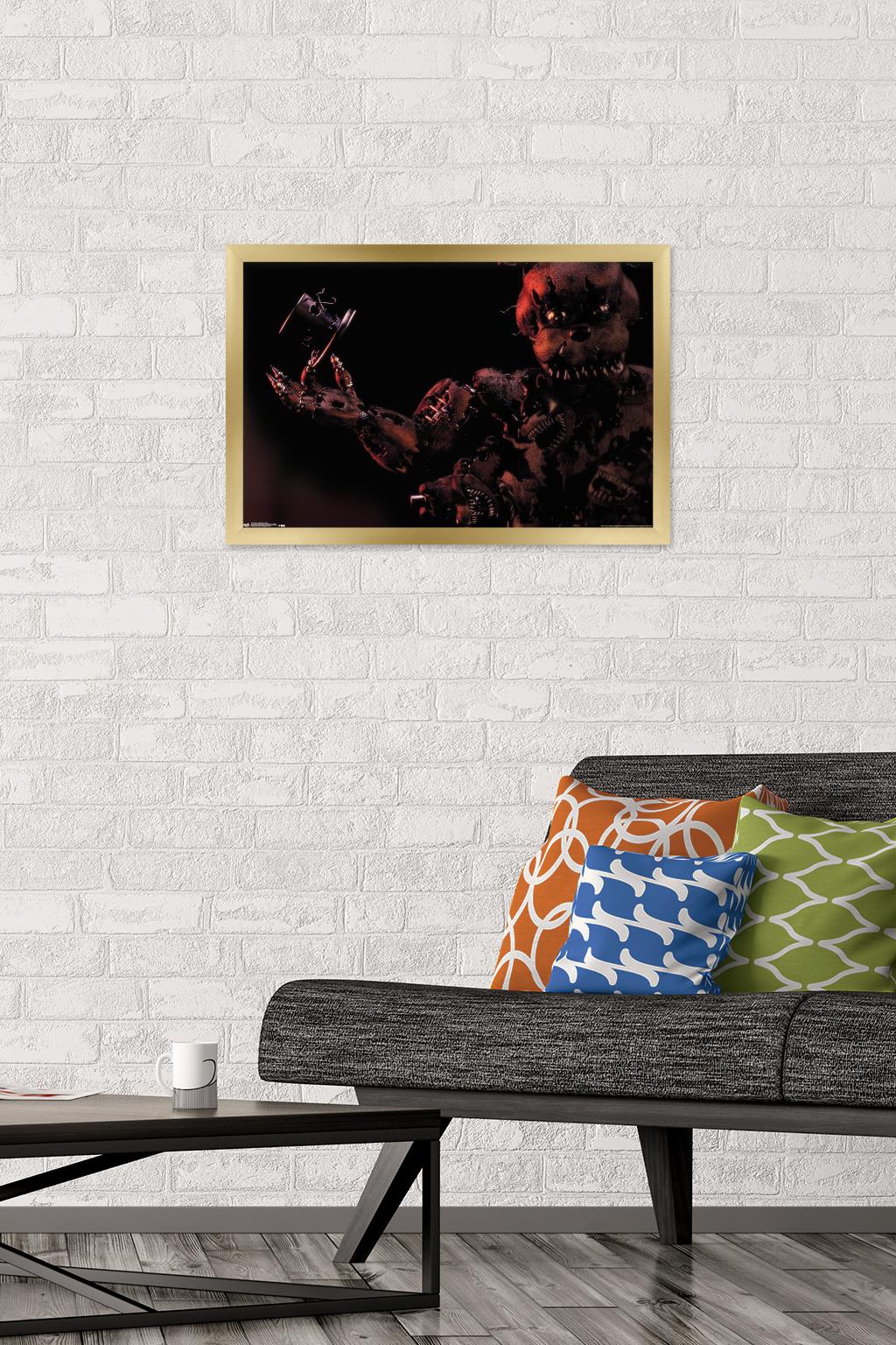 Five Nights at Freddy's - Nightmare Freddy Wall Poster, 14.725" x 22.375", Framed