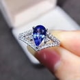 thumbnail image 3 of K-KED 925 Silver Filled Ring Fashion Blue Cubic Zircon Women Wedding Delicate Jewelry Sz 6-10-9, 3 of 6