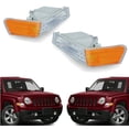 thumbnail image 2 of KAIHUIXING Front Left + Right Parking Turn Signal Lights Corner Lamp Without Bulbs Clear & Amber Lens Set of 2 for Jeep for Patriot 2007-2017 3.94Inch-Item Height 68004180AC 12-5283-00-1, 2 of 9