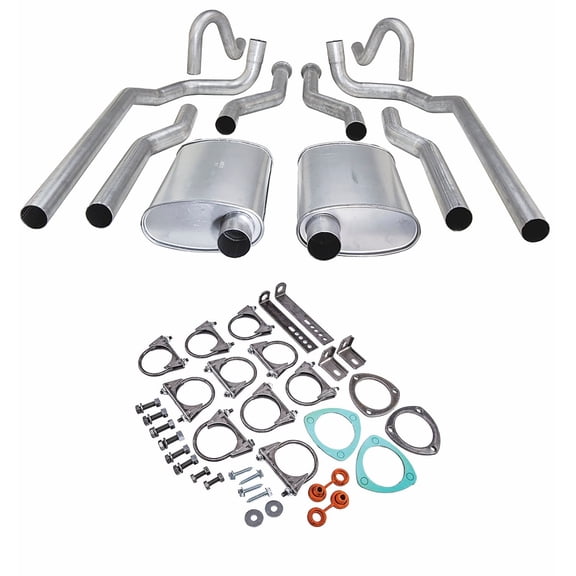 JEGS Header-Back Dual 2 1/2 in. Exhaust Kit Fits Select 1964-1972 Buick, Chevrolet, Pontiac, Oldsmobile Models