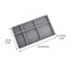 thumbnail image 4 of Caja de almacenamiento de joyería de 6 rejillas en color gris, organizador de escritorio, bandeja de almacenamiento de maquillaje, soporte para aretes, pulseras y anillos, 4 of 5