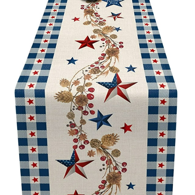 TIELUTT Independence Daily Table flag Printed Living Room Table Coffee Table Living Room Table Lace Table Runners for Weddings Table Colorful Winter Table Runners 48 Inches Long and Candy Table