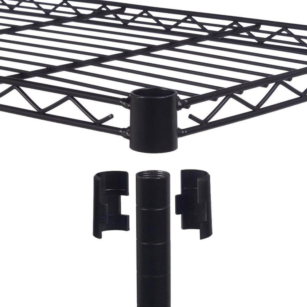 Ktaxon 5-Tier Wire Shelving, 35''L x 14''W x 71''H Kitchen Garage Storage Rack Shelf for Pantry Closet Black, Capacity for 450 lbs