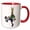 Red/White, variant on 3drose, Cute Funny Llama Playing Soccer Action Cartoon, 15oz Mug