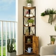 thumbnail image 4 of Costway 6-Tier Corner Shelf Bookshelf Industrial Storage Rack Cabinet Rustic Plant Stand, 4 of 10