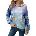 thumbnail image 3 of Hoodies For Women Oversized Winter Cute Sweatshirts Pullover Trendy Fall Clothes, Christmas Print Lightweight Design without Pockets for Comfortable Fall Winter Wear,Blue,L, 3 of 6