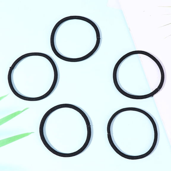 ELAYARD 100Pcs Black Silicone Hair Bands for Women with Simple Design Holds Hair in Place