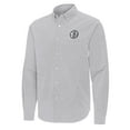 thumbnail image 2 of Men's Antigua Gray Brooklyn Nets Porter Woven Long Sleeve Button-Down Shirt, 2 of 3