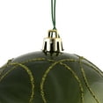 thumbnail image 2 of Vickerman 4" Olive Candy Finish Ornament with Circle Glitter Pattern, 4 per Bag, 2 of 2
