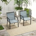thumbnail image 4 of Costway 2 Piece Patio Dining Chairs Large Outdoor Chairs with Breathable Seat & Metal Frame Blue/Coffee/Grey/Red, 4 of 8