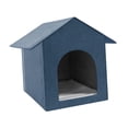 thumbnail image 3 of Cama para gatos de interior Fernando Casa cueva impermeable azul 43,2 cm x 33 cm x 41,9 cm, 3 of 8