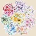 thumbnail image 2 of Juego de pegatinas de flores (180 piezas) – Pegatinas decorativas de flores variadas y coloridas para álbumes de recortes, manualidades para niños, álbumes, diarios de balas, diarios basura, planific, 2 of 5
